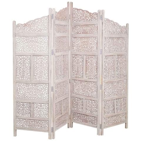 Paravento In Legno Bianco Fatto A Mano 50 (x4) x2x180h - Foto 2