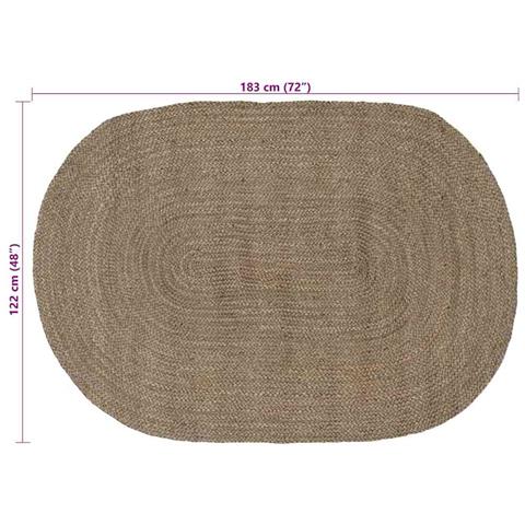 Tappeti per area Ovale Grigio 122 x 183 cm Juta - Foto 7