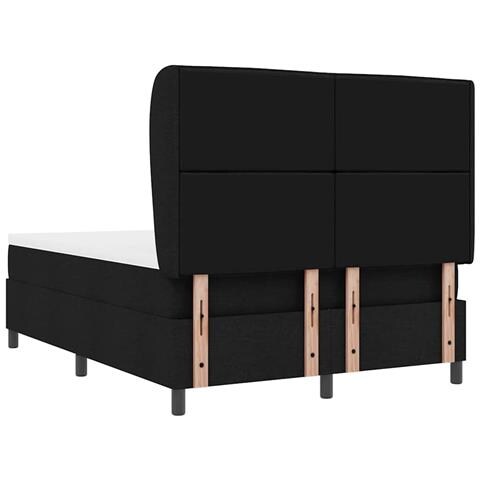 Letto a molle con materasso Nero 140 x 190 cm Tessuto - Foto 9