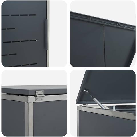 Stoccaggio contenitore a ruote Antracite 77,5 x 69 x 112,5 cm - Foto 9