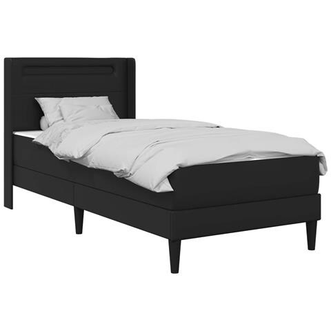 Struttura letto con materasso Nero 90 x 190 cm Pelle Sintetica - Foto 1