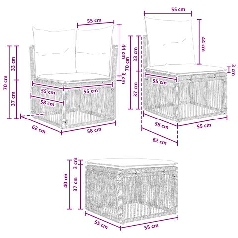 Set Divano da Giardino 12 pcs Grigio polyrattan - Foto 9
