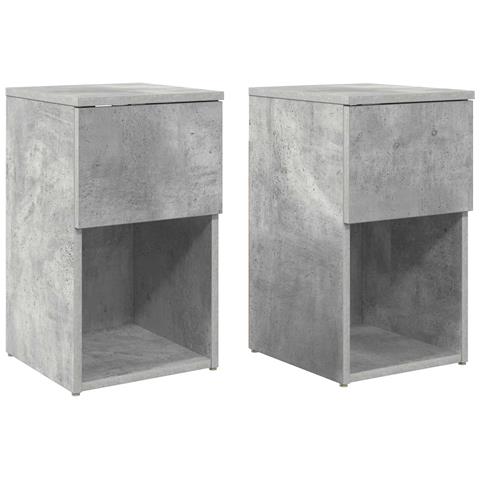 Armadietto per letto 2 pcs Grigio Cemento 29 x 31,5 x 49 cm - Foto 1