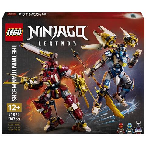 NINJAGO 71870 Mech Titanici Gemelli, Giocattolo con 2 Action Figure e 3 Minifigure, Regalo per Bambini da 12+ Anni - Foto 1
