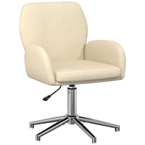 Sedia da scrivania girevole 54 x 58 x 90 cm Crema Tessuto - Foto 1