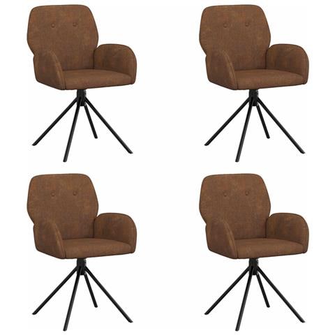 Sedie da pranzo girevoli 4 pcs Pelle Scamosciata Sintetica - Foto 1