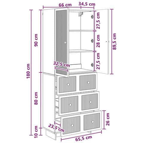 Set di armadi 2 pcs 66 x 34,5 x 90 cm Legno ingegnerizzato - Foto 9