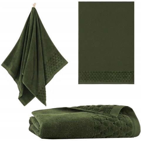 Asciugamano Oscar - 70x140 cm - Verde - Antibatterico - Morbido come il velluto - 500 g /m² - Foto 5