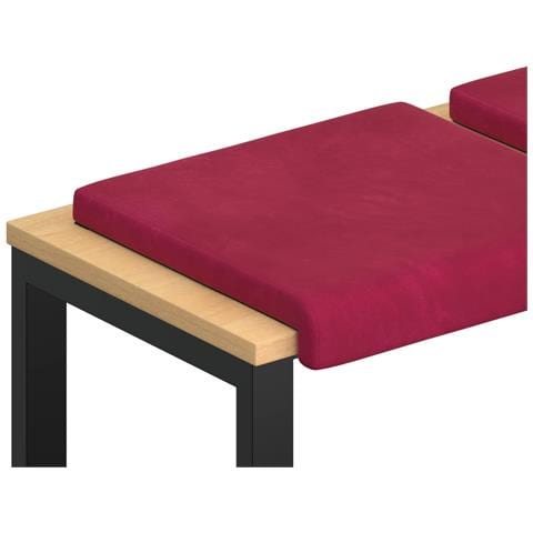 Cuscino per panchina 2 pz Velluto Rosso Vino Profondità 35 cm - Foto 1