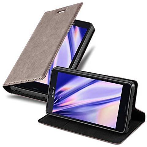 Custodia Compatibile Con Sony Xperia Z3 Compact In Bruno Caffè - Coperchio Protettiva Con Chiusura Magnetica, Funzione Stand E Tasca Per Le Carte - Foto 1