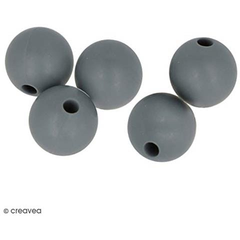 Perlina Di Silicone Tondo X 5 - 10 Mm - Grigio - Foto 2