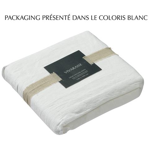 Fodera Per Lenzuolo Zeff In Lino Bianco - 180x200 Cm Con Angoli 30 Cm - Foto 4