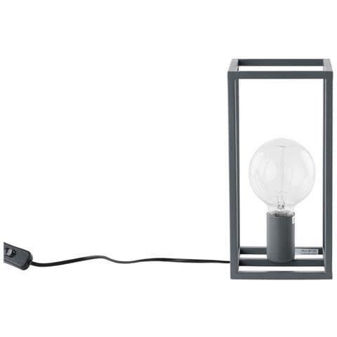 Lampada Da Tavolo Industriale E Retrò Grigia 1 Luce, E27 - Foto 4