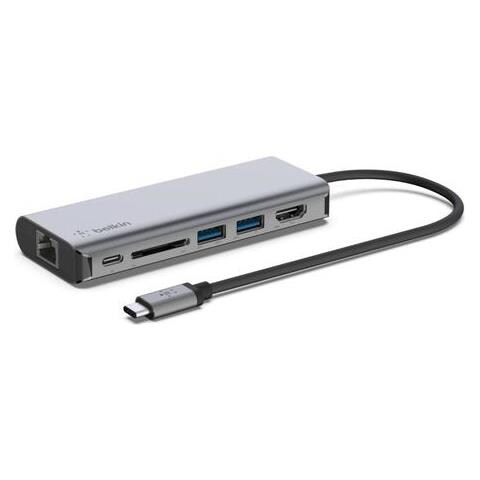 Adattatore Multiporta AVC008BTSGY USB 3.2 Gen 1 (3.1 Gen 1) Type-C 5000 Mbit /s Nero, Grigio - Foto 2