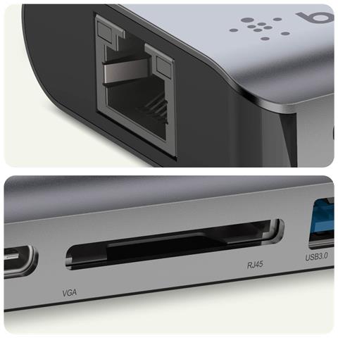 Adattatore Multiporta AVC008BTSGY USB 3.2 Gen 1 (3.1 Gen 1) Type-C 5000 Mbit /s Nero, Grigio - Foto 9