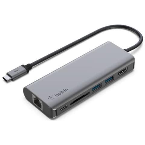 Adattatore Multiporta AVC008BTSGY USB 3.2 Gen 1 (3.1 Gen 1) Type-C 5000 Mbit /s Nero, Grigio - Foto 1