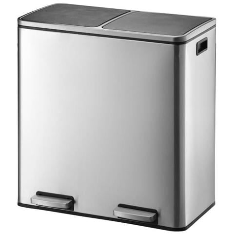 Pattumiera Da Cucina Con Pedale Selezione Selettiva - Acciaio 60l (30 + 30) Major - Foto 1