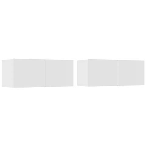 Mobili Porta Tv Bianchi 2 Pz 80x30x30 Cm In Legno Multistrato - Foto 1