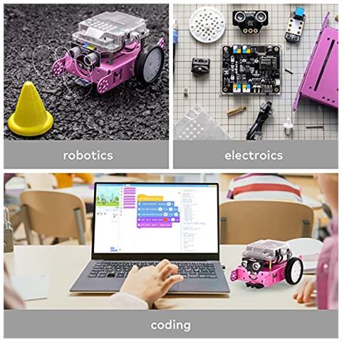 Kit Robot Mbot, Progetti Stem Per Bambini Dagli 8 Ai 12 Anni Impara A Programmare Con Scratch Arduino, Kit Robot Per Bambini, Giocattoli Stem Per Bambini, Programmazione Computer Per Principianti, Regalo Per Ragazzi E Ragazze 8 Rosa - Foto 3