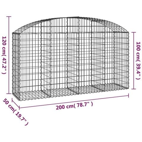 Cesto Gabbione Ad Arco 200x50x100/120 Cm Ferro Zincato - Foto 4