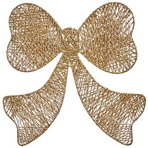 Decorazione Natalizia Dorato Metallo Fiocco 30 X 0,2 X 33 Cm - Foto 1