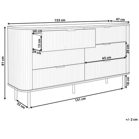 Cassettiera 6 Cassetti Legno Chiaro Bradley - Foto 2