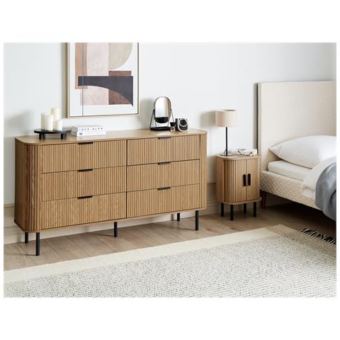 Cassettiera 6 Cassetti Legno Chiaro Bradley - Foto 1