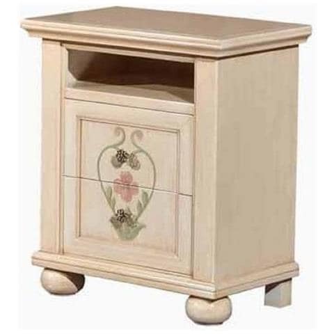 Comodino Classico Bombato 1 Cassetto Tinta Noce 50x30x60 - Foto 1