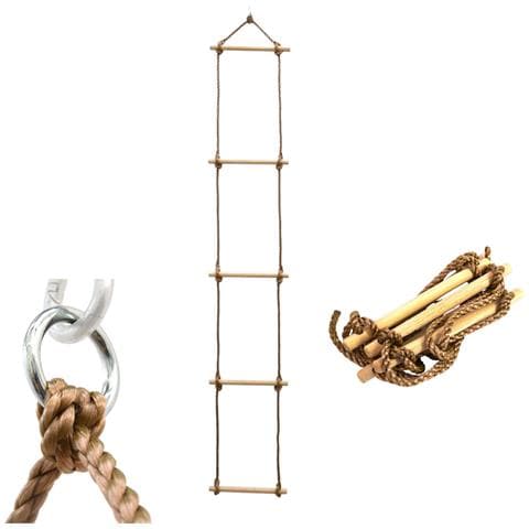 Scaletta In Corda E Legno Per Bambini Con Moschettone Max 50 Kg - Foto 1