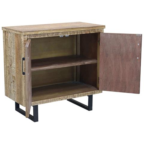 Mobile Credenza Da Interno In Legno E Metallo A 2 Ante E 2 Ripiani Linea Classic - Foto 2