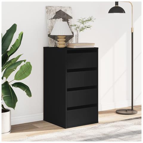 Cassettiera Angolare Nera 40x41x76 Cm In Legno Multistrato - Foto 3