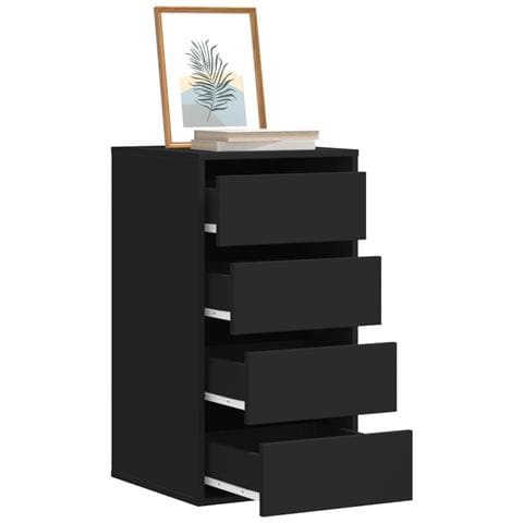 Cassettiera Angolare Nera 40x41x76 Cm In Legno Multistrato - Foto 1