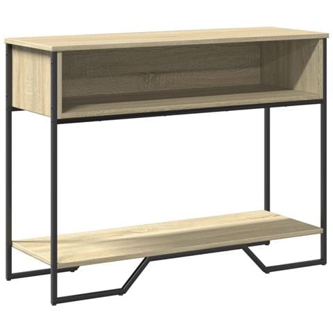 Tavolo Consolle Rovere Sonoma 100x35x74,5 Cm In Truciolato - Foto 2