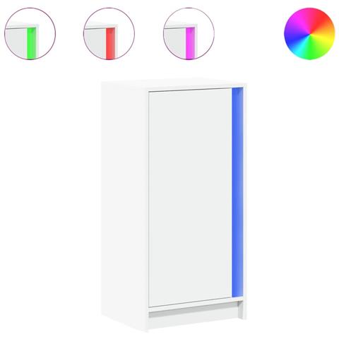 Credenza Con Led Bianca 42,5x34x85 Cm In Legno Multistrato - Foto 2