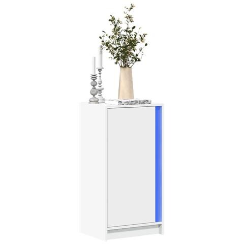 Credenza Con Led Bianca 42,5x34x85 Cm In Legno Multistrato - Foto 1