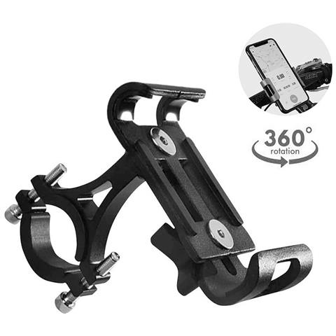 Supporto Per Telefono Da Bicicletta Supporto Girevole A 360° In Lega Di Alluminio Black - Foto 1