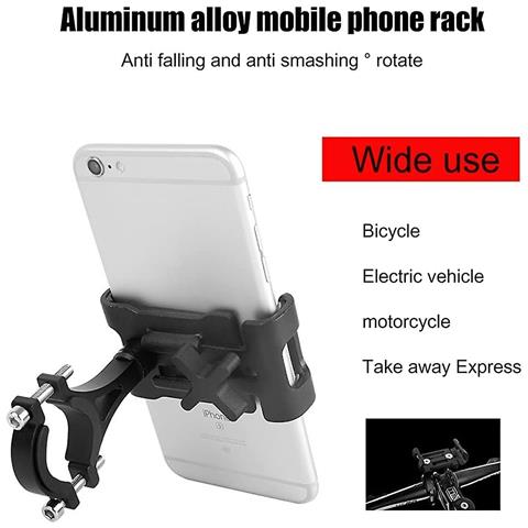 Supporto Per Telefono Da Bicicletta Supporto Girevole A 360° In Lega Di Alluminio Black - Foto 4