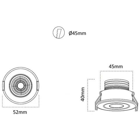 Faretto Led Cob 3 W Luce Naturale 4000k A Inc. Orient. Bordo Bianco P-45-bn - Foto 4