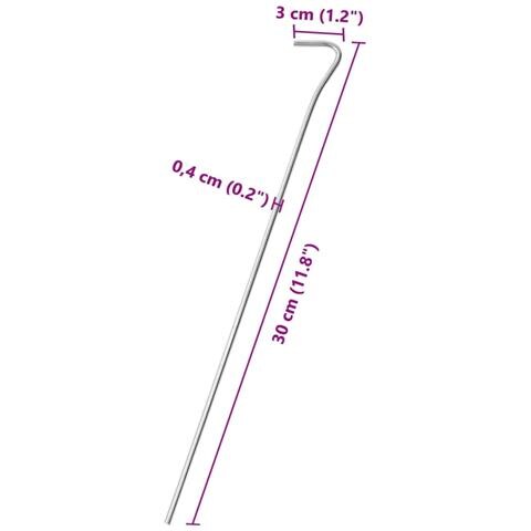 Picchetti Per Tenda 50 Pz 30 Cm Diametro 4 Mm In Acciaio Zincato - Foto 5