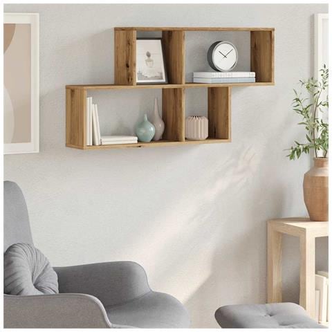 Scaffale A Parete Rovere Artigianale 100x18x53 Cm Truciolato - Foto 3