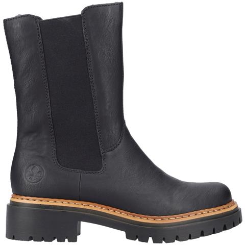 Black Casual Closed Ladies Mid Height Boots Stivaletti Pelle Sintetica Scarpe Donna Nero Eu 38, 72683-00 - Foto 3
