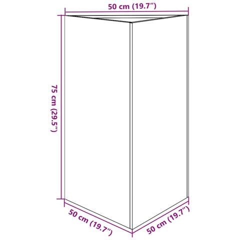 Fioriera da Giardino Triangolare 50x43x75 cm in Acciaio Inox - Foto 2