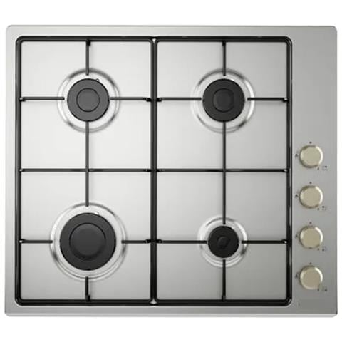 Delonghi Piano Cottura Ylg 60 L Inox Later 4 Fuochi Griglie Smaltate Nero Lucido Lxp 59.5x51cm - Foto 1