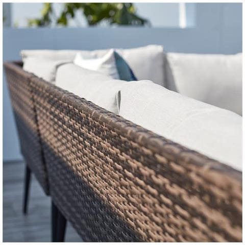 Baracoa Salotto Da Giardino 9 Posti In Resina Wicker Marrone E Beige - Foto 8