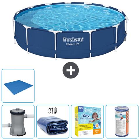 Piscina Fuori Terra - In Giro - 396x84 Cm - Blu - Include Accessori Coordinati Cb16 - Foto 1