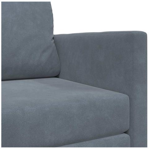 Divano Letto a Terra 2-in-1 Grigio Scuro 124x204x61 cm Velluto - Foto 9