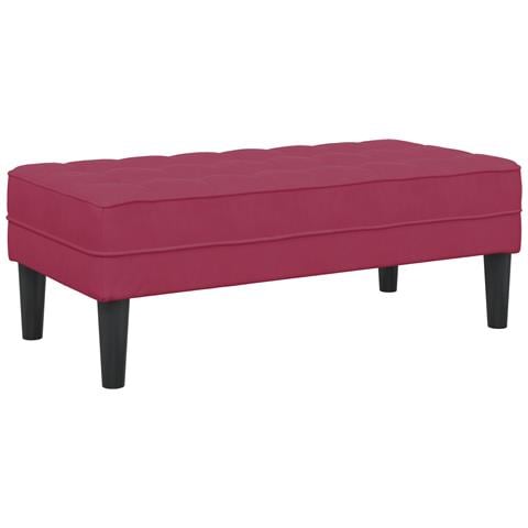panchina Rosso Vino 113x57x39 cm in velluto - Foto 1