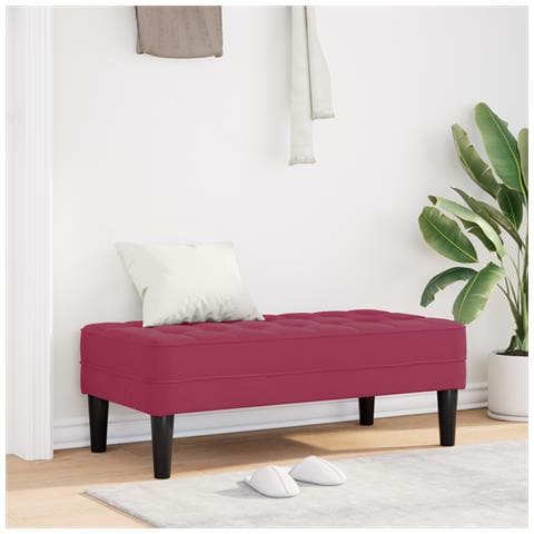 panchina Rosso Vino 113x57x39 cm in velluto - Foto 2