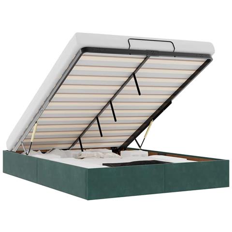 Struttura Letto Pouf senza Materasso 140x200 cm in Velluto - Foto 1