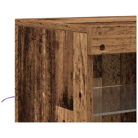 Sideboard con luci LED Legno Vecchio 162x37x100 cm Legno ingegnerizzato - Foto 9